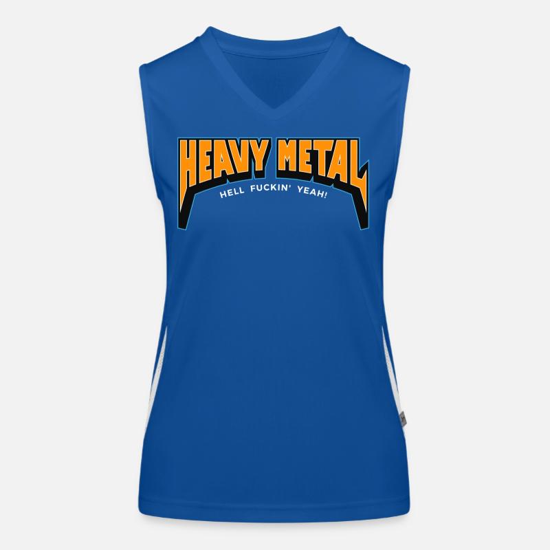 Heavy Metal Hell Yeah Text Logo Women's Functional Contrast Tank Top