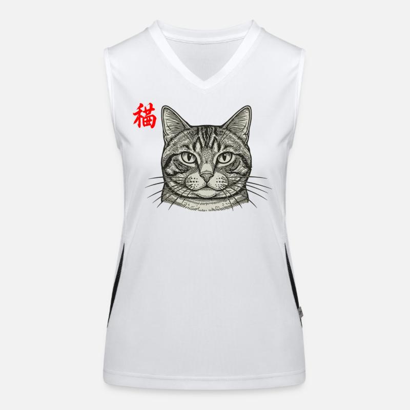 Chat asiatique Débardeur respirant contrasté Femme