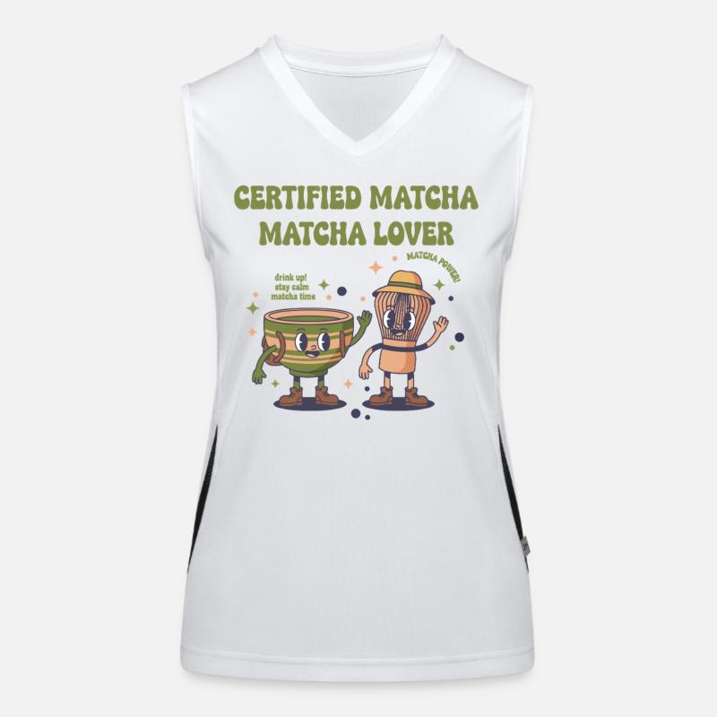 Matcha Matcha Lover certifié Matcha Power Green Débardeur respirant contrasté Femme