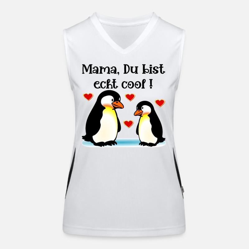 Komplimente Mama Muttertag Pinguine Funktionelles Kontrast-Tank Top für Frauen