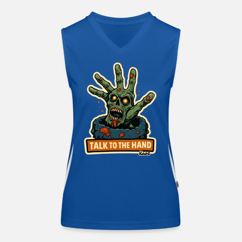 Zombie Hand Calls: Talk to the Hand Women's Functional Contrast Tank Top