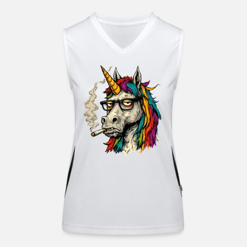 Regenbogen Einhorn cooler Bruder Funktionelles Kontrast-Tank Top für Frauen