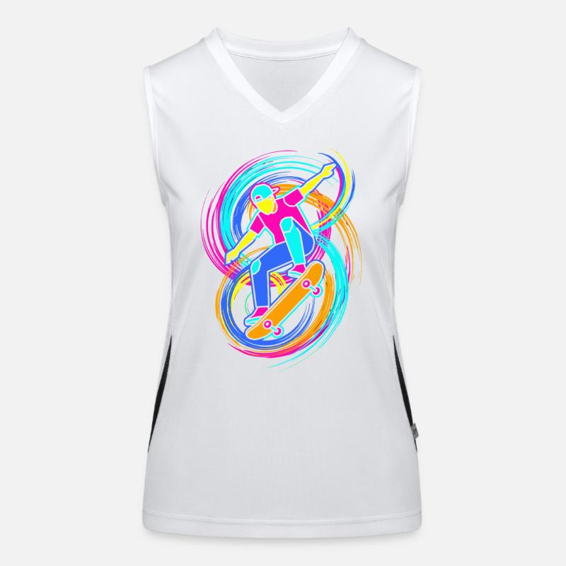 Skateboarder Funktionelles Kontrast-Tank Top für Frauen