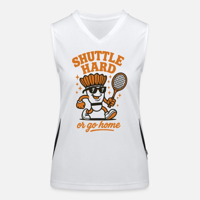 Shuttle Hard | Badminton Motivation Spruch Funktionelles Kontrast-Tank Top für Frauen