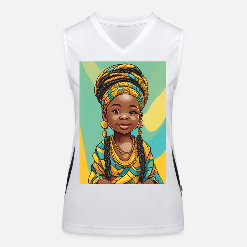 Buntes Afro-Porträtkind Funktionelles Kontrast-Tank Top für Frauen