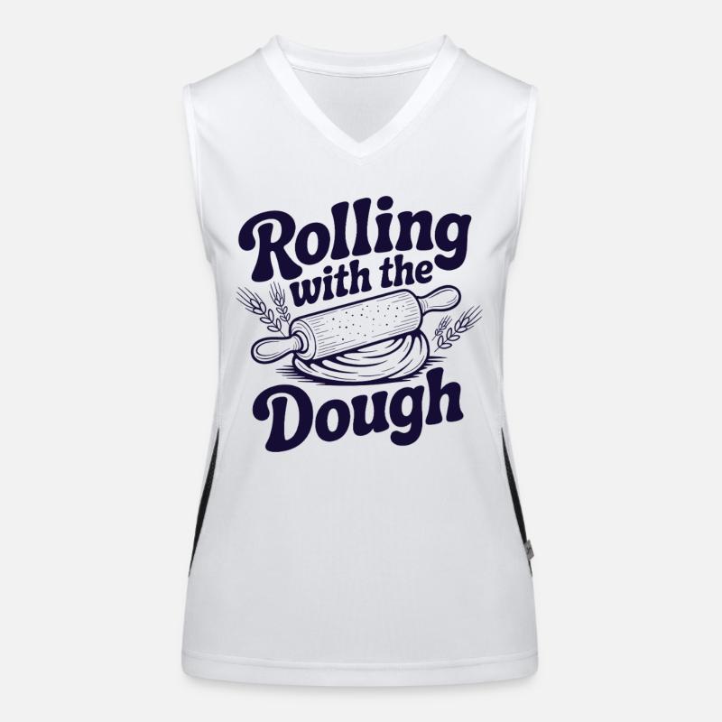 Rolling with the Dough | Backen Humor Funktionelles Kontrast-Tank Top für Frauen