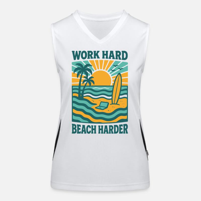 Work Hard, Stranded Harder | Bali Beach Life Women's Functional Contrast Tank Top