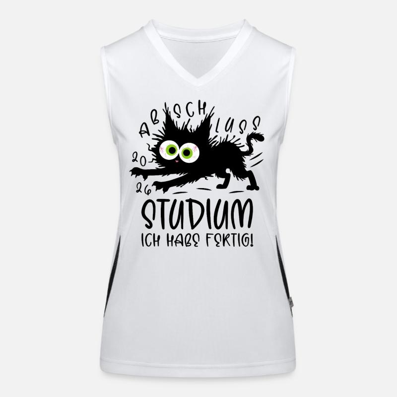 Studium 2026 Ich habe fertig! Katze Funktionelles Kontrast-Tank Top für Frauen