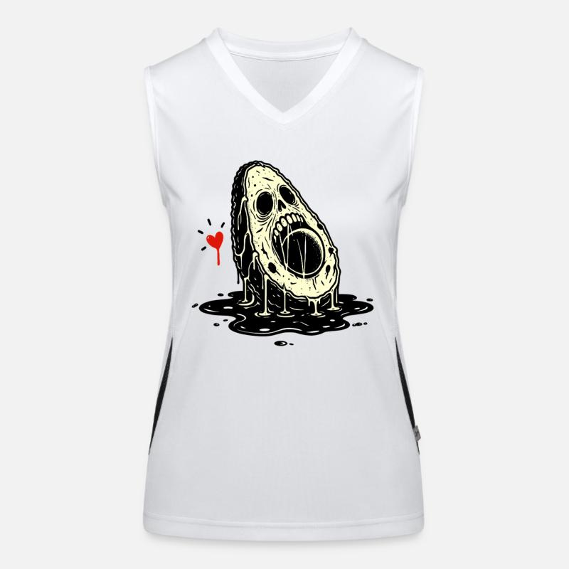 Skull Horror Avocado Women's Functional Contrast Tank Top
