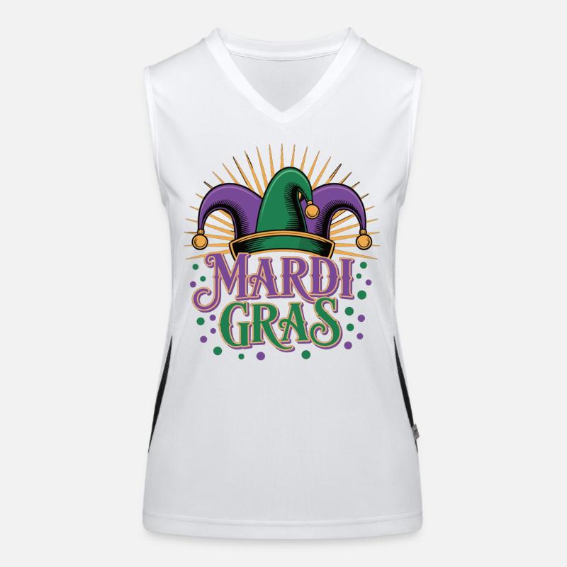 T-shirt Mardi Gras – Chapeau Bouffon de Carnaval Débardeur respirant contrasté Femme