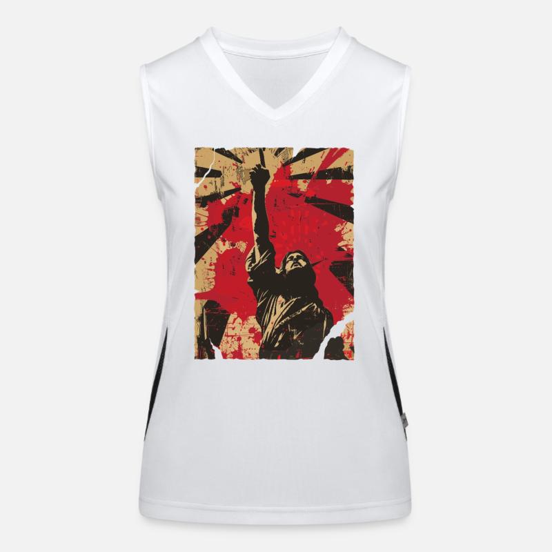 Aufstehende Faust Protest Funktionelles Kontrast-Tank Top für Frauen