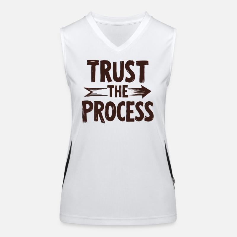 Trust the Process Lettering with Arrow Graphic Women's Functional Contrast Tank Top