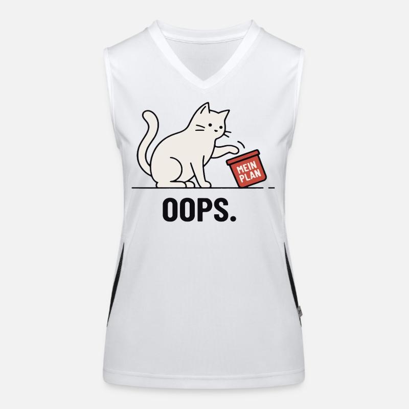 Mon plan... Oups – Chat drôle Débardeur respirant contrasté Femme