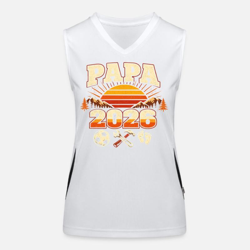 Papa 2026 Loading Geschenk Werdender Vater Funktionelles Kontrast-Tank Top für Frauen