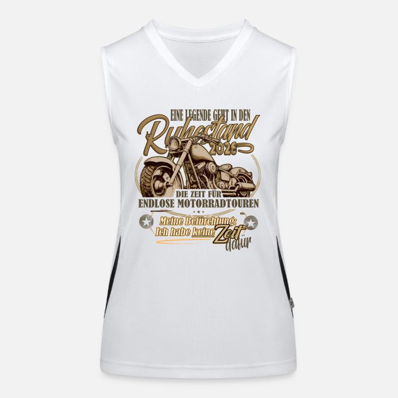 pension, retirement, motorcycle, 2026 Women's Functional Contrast Tank Top