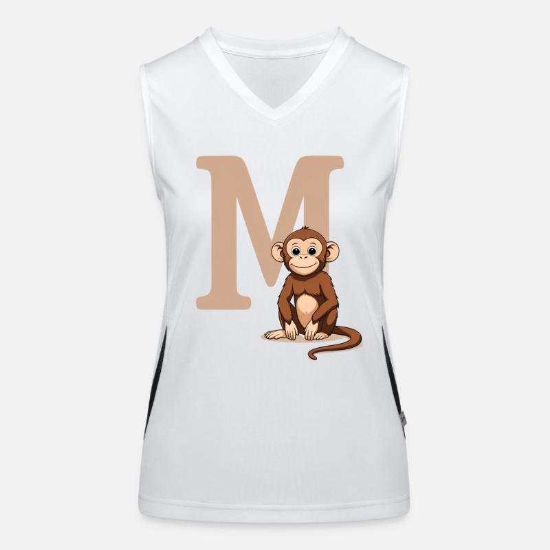 MonkeyM design with capital letter M Women's Functional Contrast Tank Top