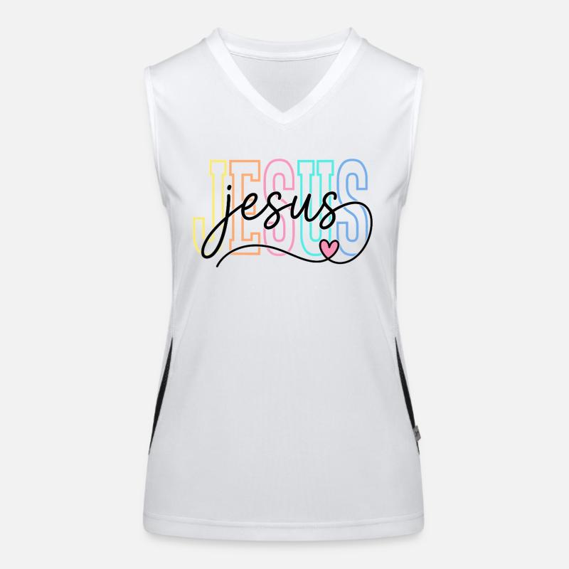 Jesus Funktionelles Kontrast-Tank Top für Frauen