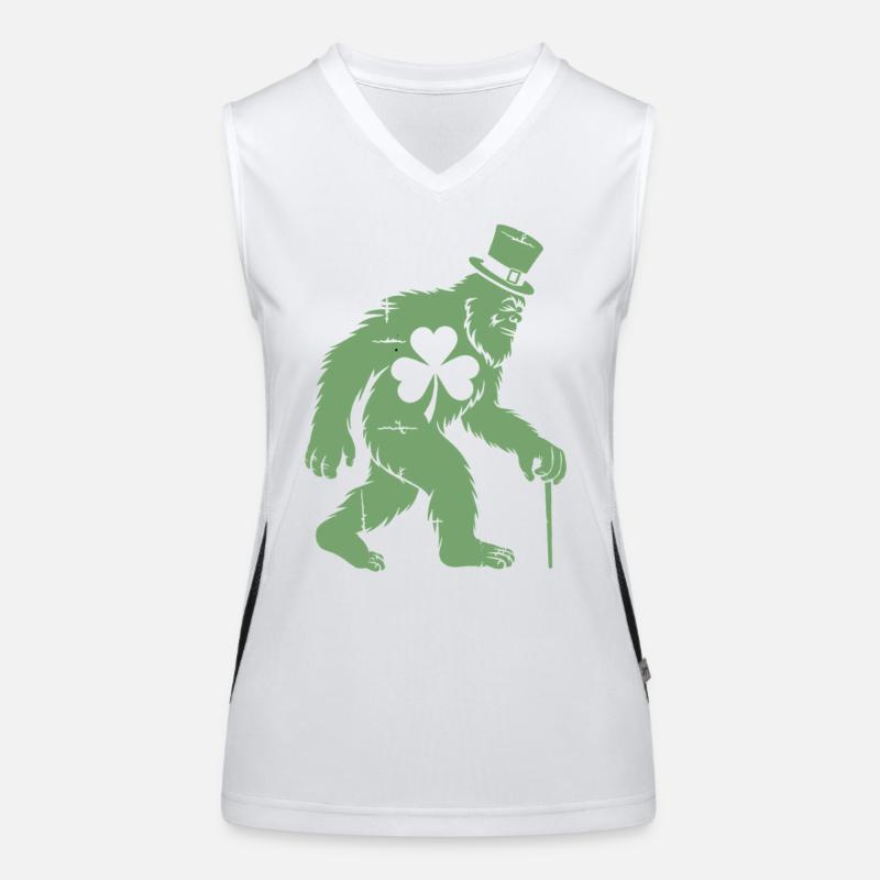 Sasquatch mit Kleeblatt Funktionelles Kontrast-Tank Top für Frauen