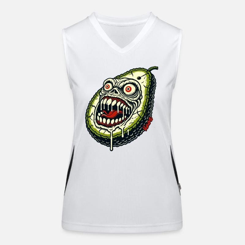 Spooky Monster Avocado Women's Functional Contrast Tank Top