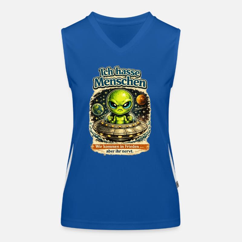 Aliens: I hate humans Women's Functional Contrast Tank Top