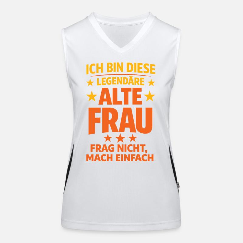 Legendary Old Woman: Don't ask, do it! - Women's Functional Contrast Tank Top - white/black