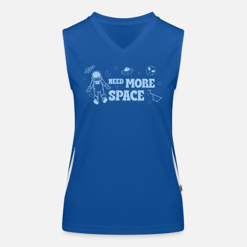 Need More Space – Lustiger Weltraum Spruch Funktionelles Kontrast-Tank Top für Frauen