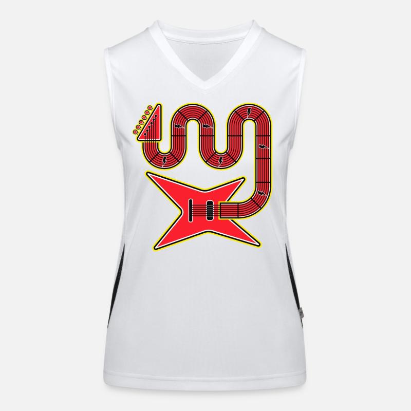 Rote Abstract Shape E-Gitarre Funktionelles Kontrast-Tank Top für Frauen