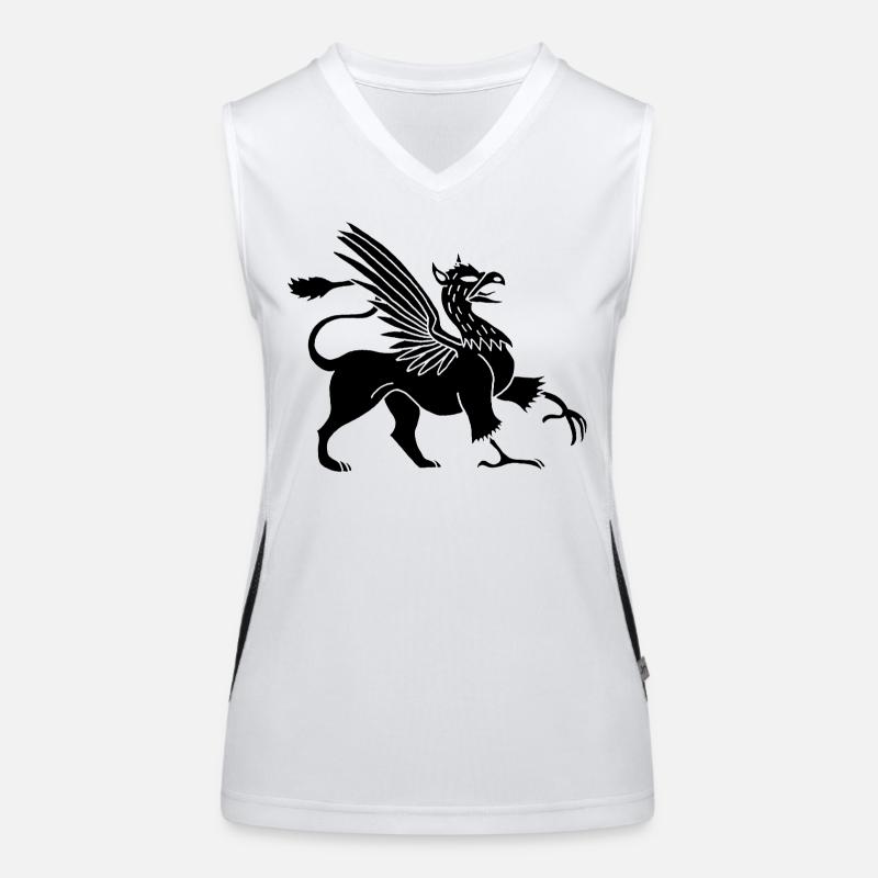 Schwarzer Greif Funktionelles Kontrast-Tank Top für Frauen