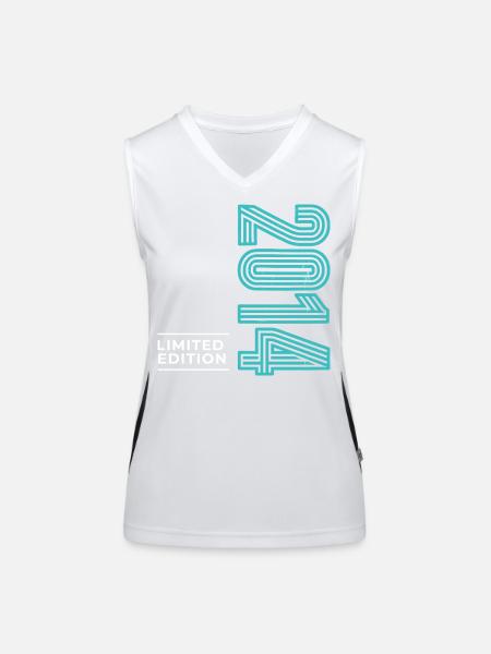 12th Birthday 2014 Boy Gift Decoration - Women's Functional Contrast Tank Top - white/black - Front