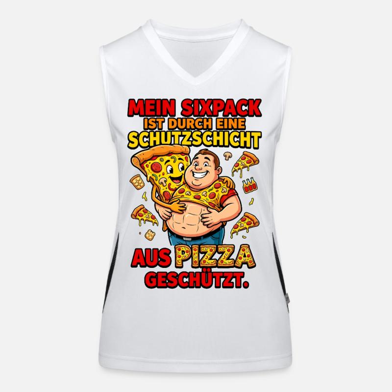 Mème de la couche protectrice en six-pack de pizza Débardeur respirant contrasté Femme