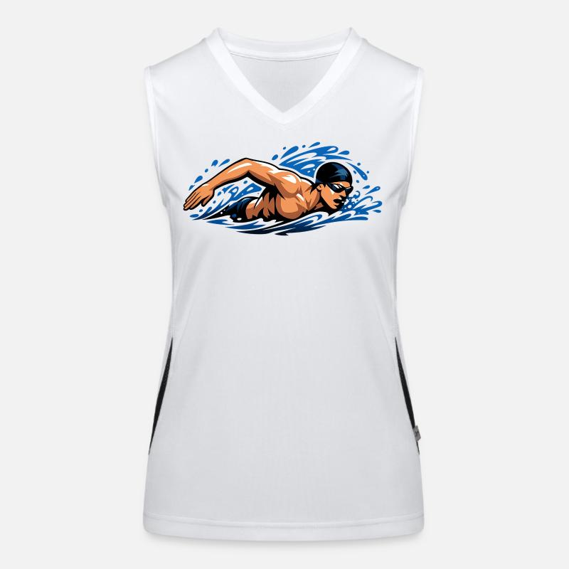 Freistil Schwimmer Dynamisches Wasser Funktionelles Kontrast-Tank Top für Frauen