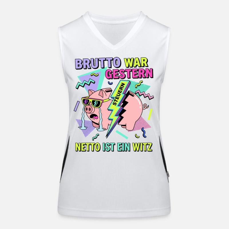 Brutto war gestern Netto ist ein Witz Funktionelles Kontrast-Tank Top für Frauen