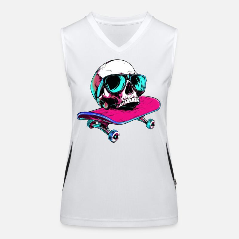 Totenköpfe Skateboard - 1990 Funktionelles Kontrast-Tank Top für Frauen