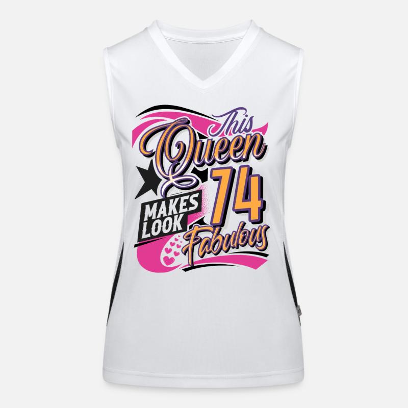 74th Birthday Queen Women's Functional Contrast Tank Top