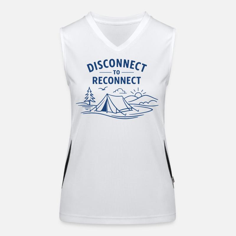 Déconnecter pour reconnecter | Pleine conscience du camping Débardeur respirant contrasté Femme