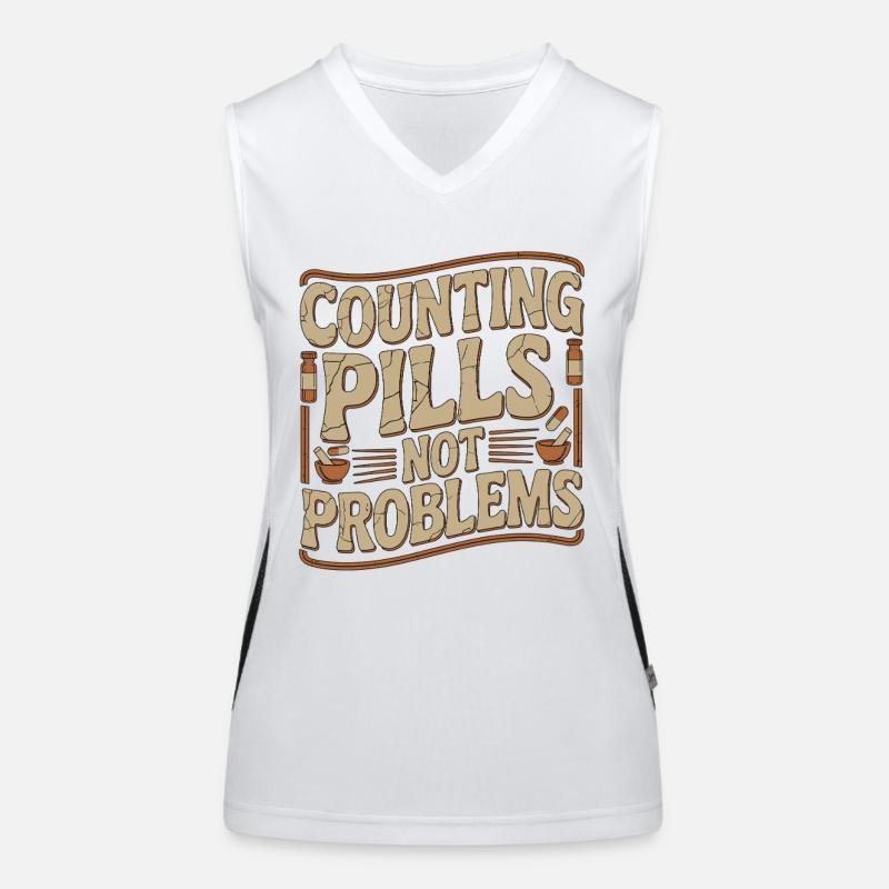 Pharmacist Student Counting Pills Pharmacy Trainee Funktionelles Kontrast-Tank Top für Frauen
