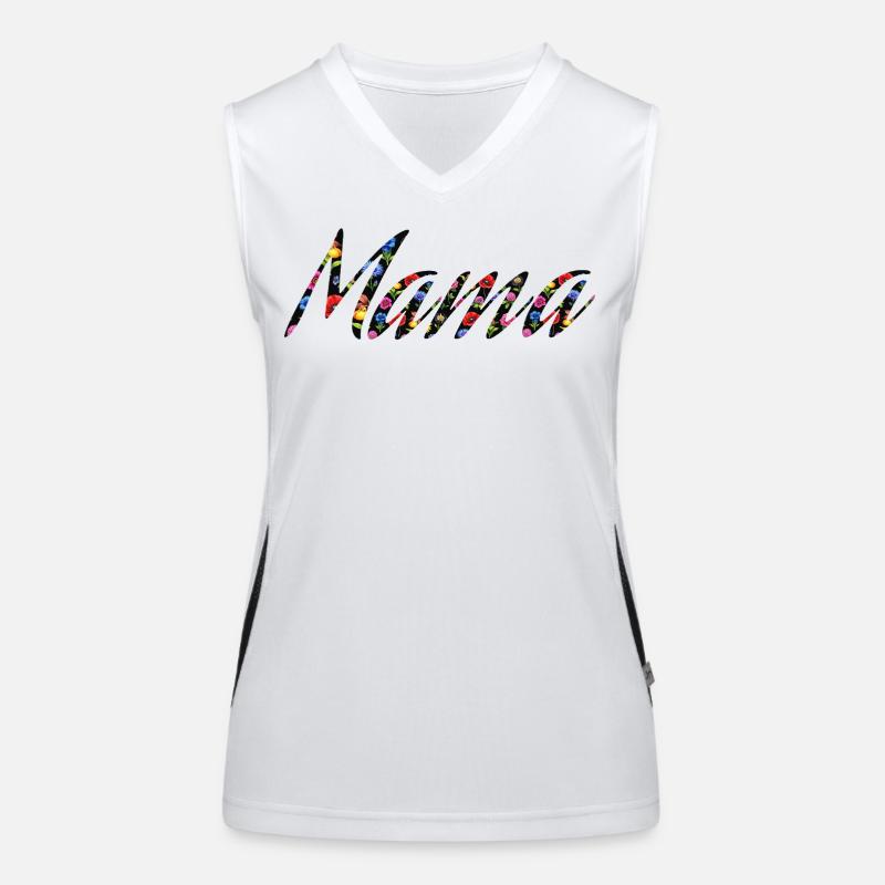 Flower Waves Pattern Women's Functional Contrast Tank Top