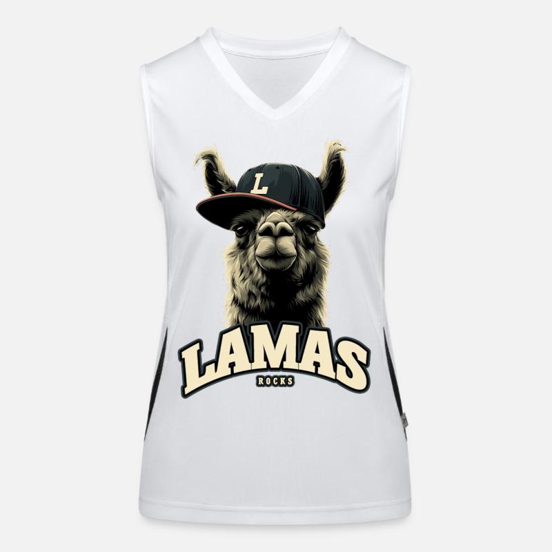 Lamas Rocks Funktionelles Kontrast-Tank Top für Frauen