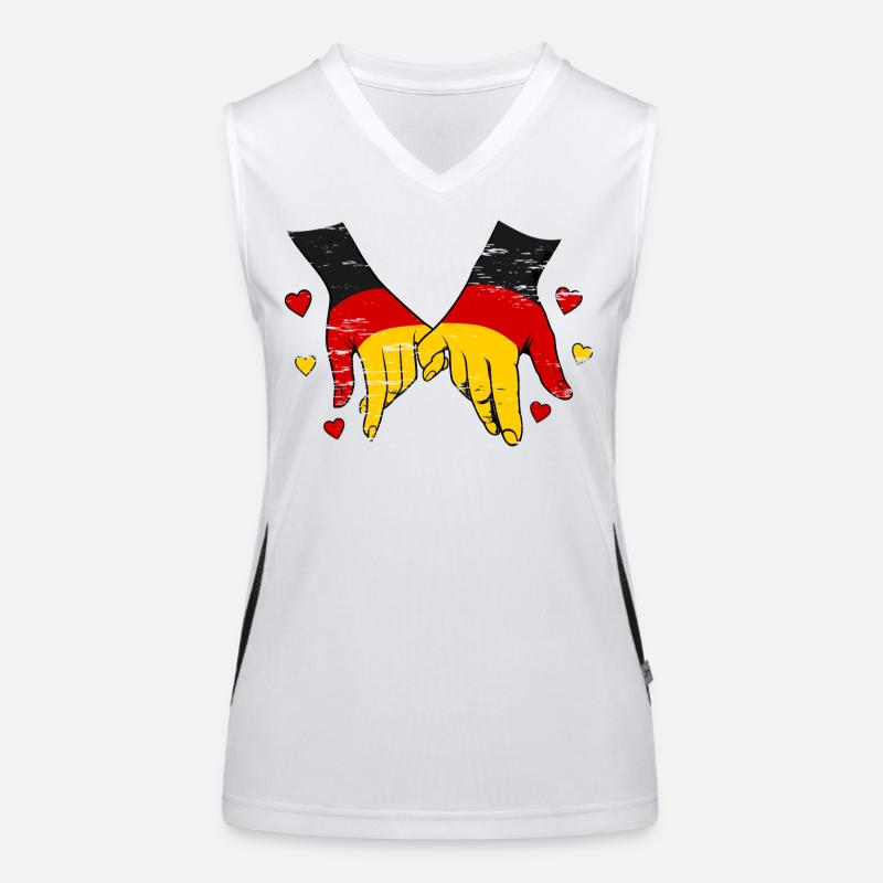 Drapeau allemand main dans la main utilisé Débardeur respirant contrasté Femme