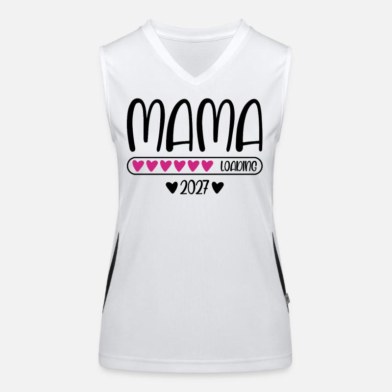 Mama 2027 loading mit Herzchen Ladebalken Funktionelles Kontrast-Tank Top für Frauen