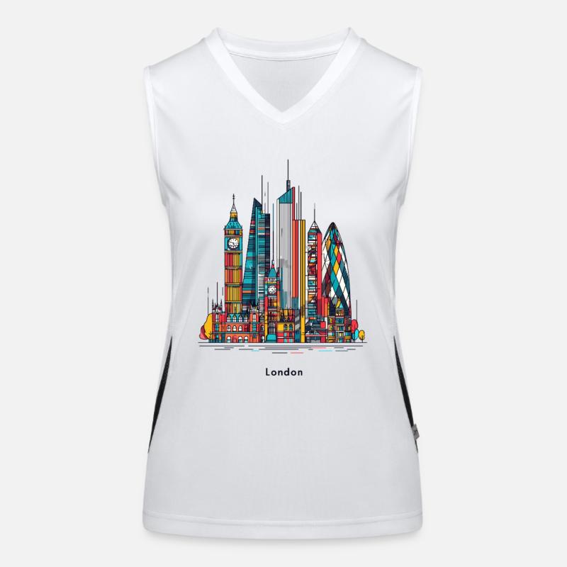 London's colourful skyline Women's Functional Contrast Tank Top