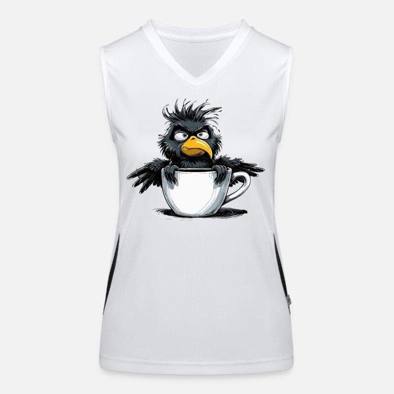 Morgenmuffel Kaffee Kein Bock Rabe Schlechte Laune Funktionelles Kontrast-Tank Top für Frauen