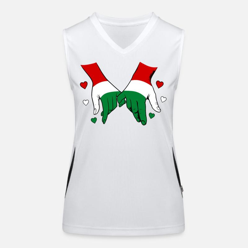 Drapeau hongrois main dans la main Débardeur respirant contrasté Femme