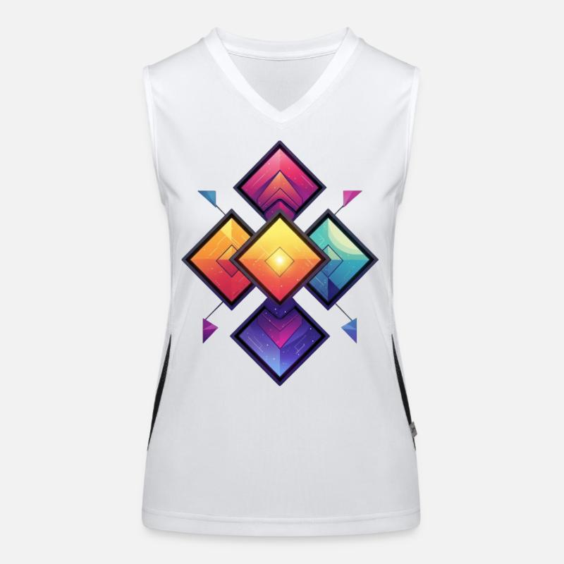 Regenbogen Diamant Kaleido Funktionelles Kontrast-Tank Top für Frauen