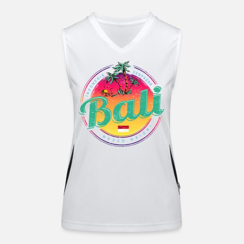 Bali Indonesia Retro Sunset Souvenir Women's Functional Contrast Tank Top