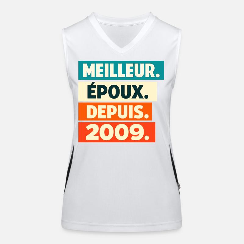 Bester Ehepartner seit Geburtstag 2009 Funktionelles Kontrast-Tank Top für Frauen