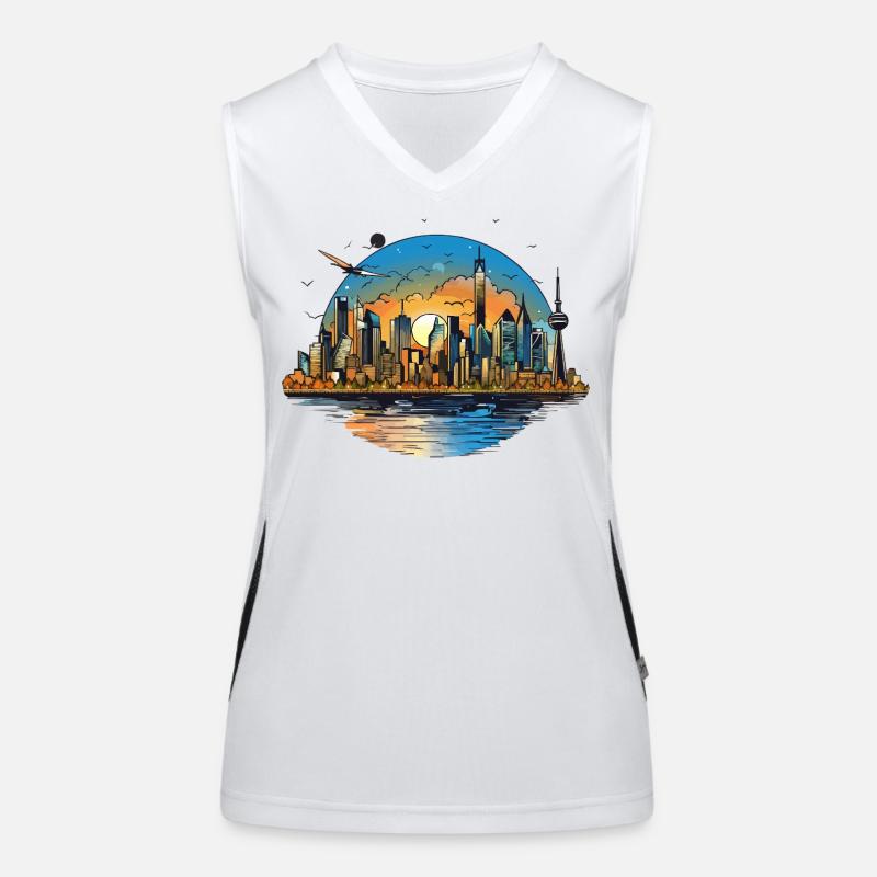 Sunset Skyline Reflection Women's Functional Contrast Tank Top