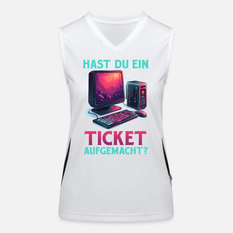 IT Support HAST DU EIN TICKET AUFGEMACHT Lustig Funktionelles Kontrast-Tank Top für Frauen