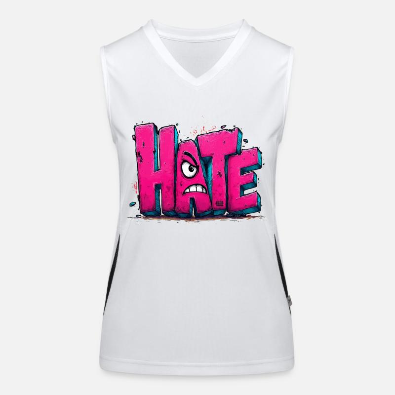 Hate Graffiti Funktionelles Kontrast-Tank Top für Frauen