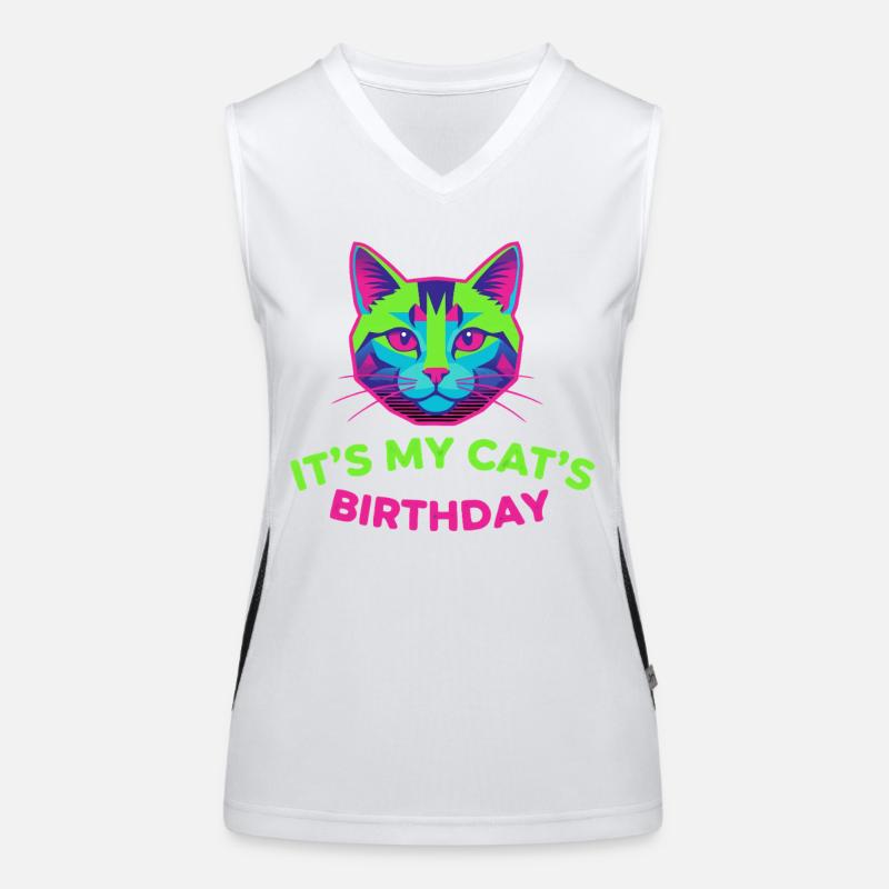 It's My Cat's Birthday Women's Functional Contrast Tank Top